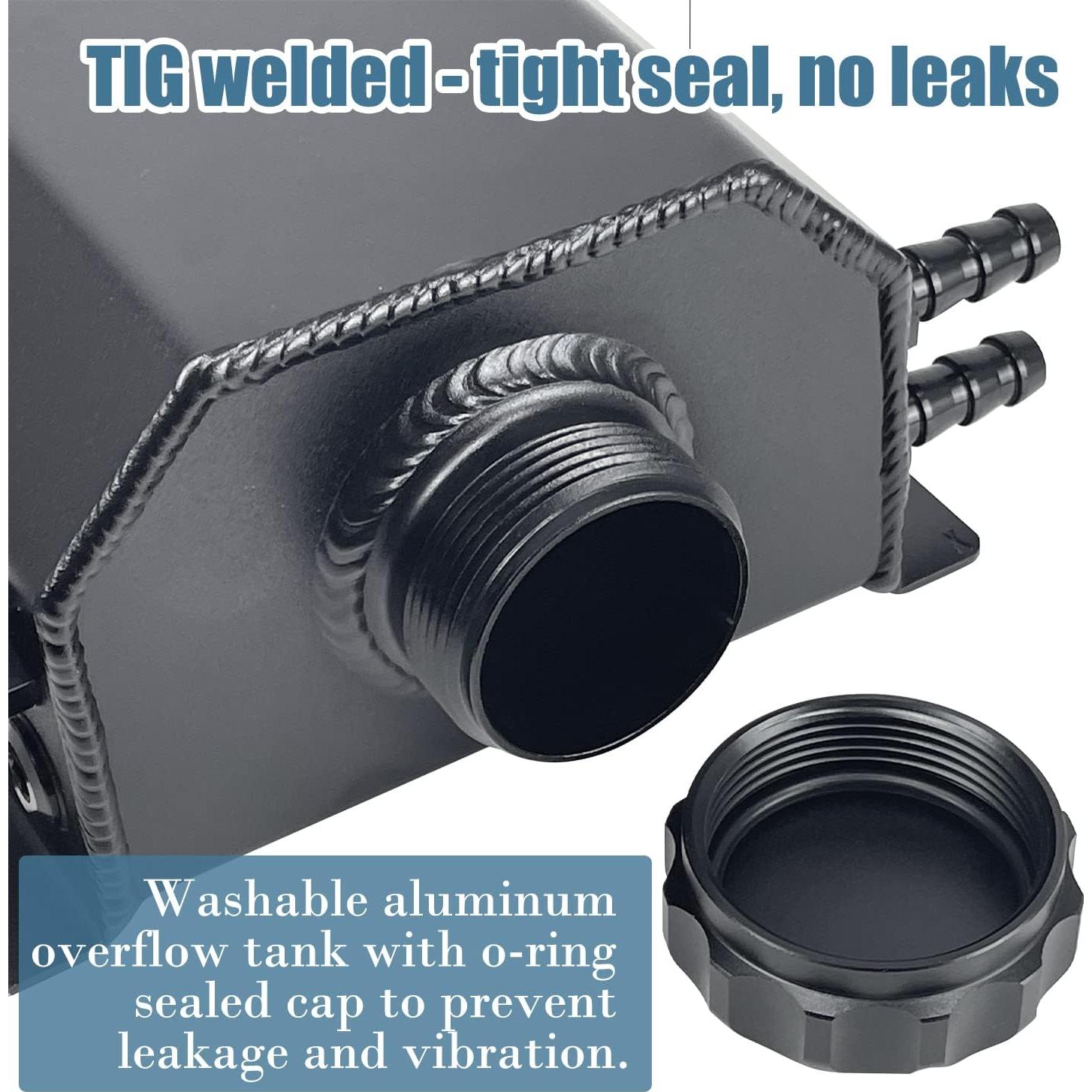 Tanque de expansión de refrigerante Sutekus 1L aluminio negro