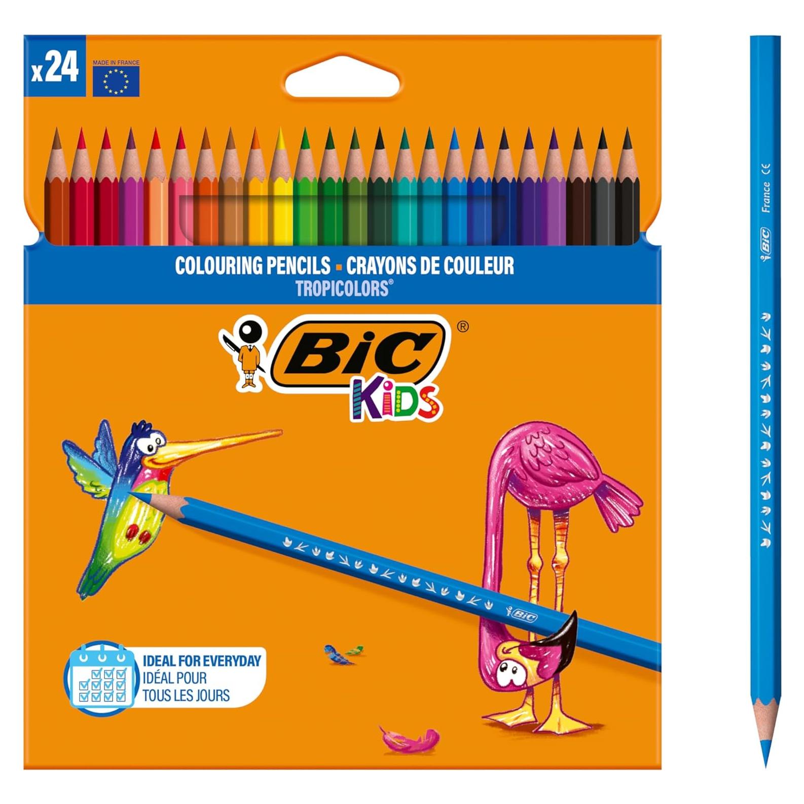 Lápices de Colorear BIC Kids Tropicolors - Estuche 24 Colores