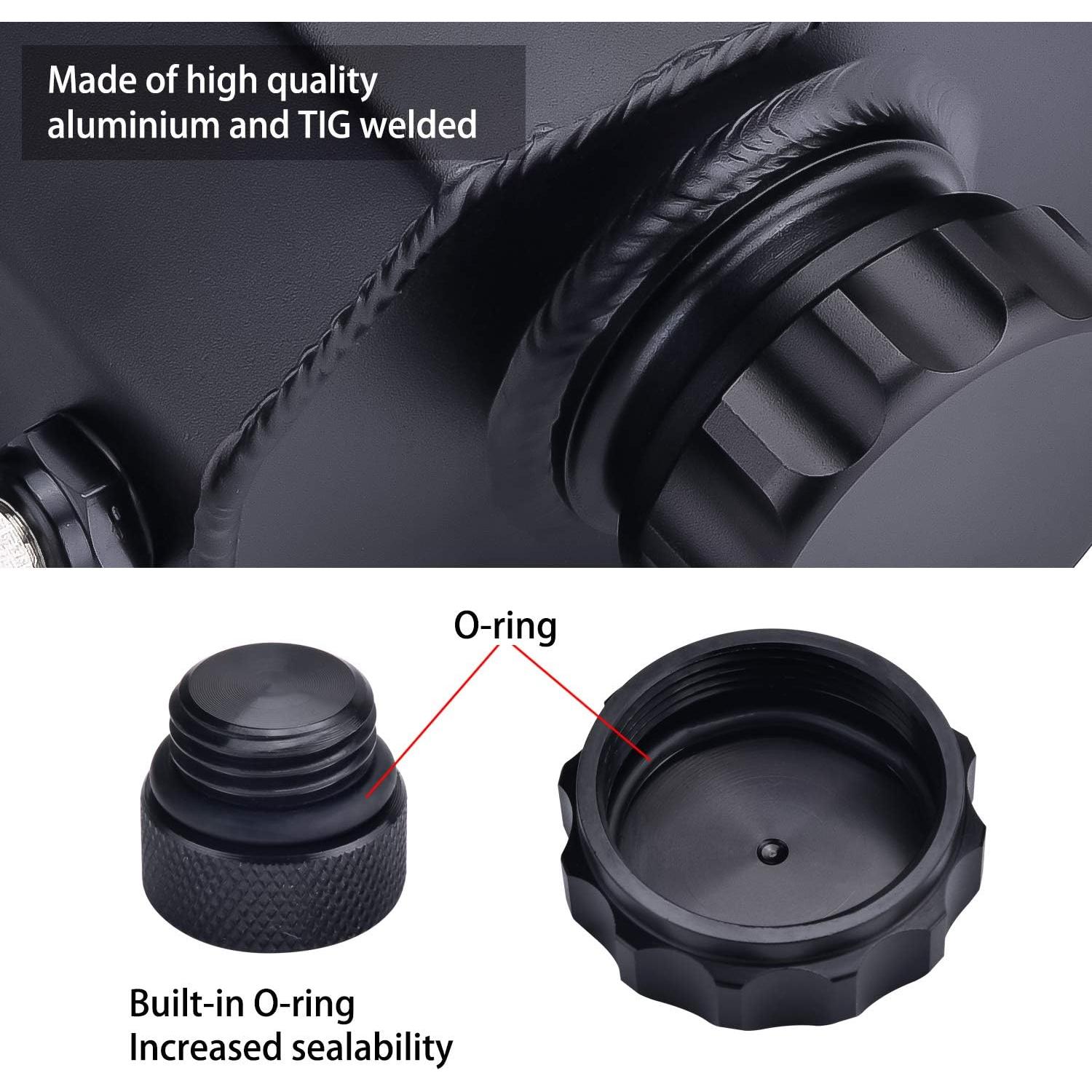 Tanque de Desbordamiento de Refrigerante SPEEDWOW 1L Aluminio Negro