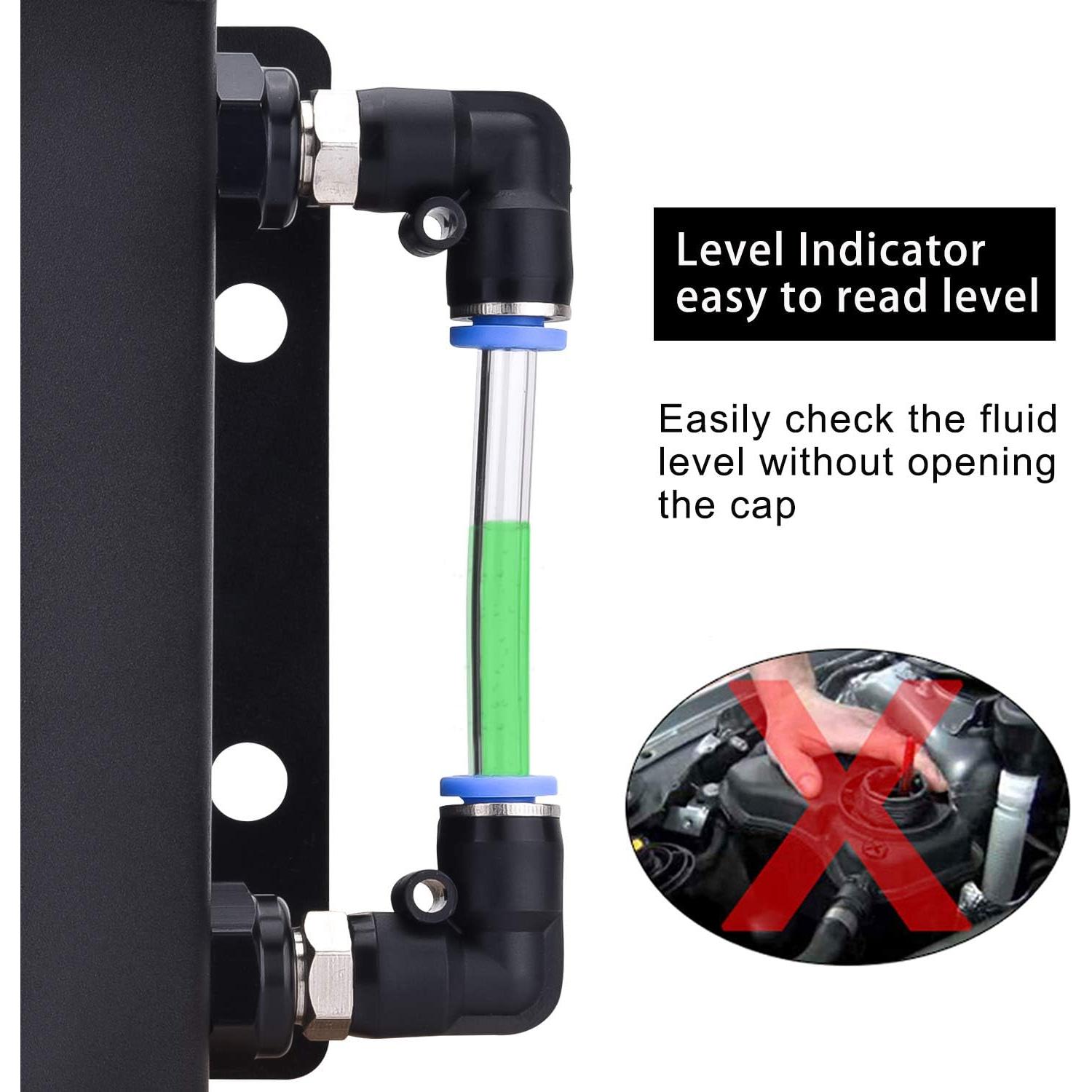 Tanque de Desbordamiento de Refrigerante SPEEDWOW 1L Aluminio Negro