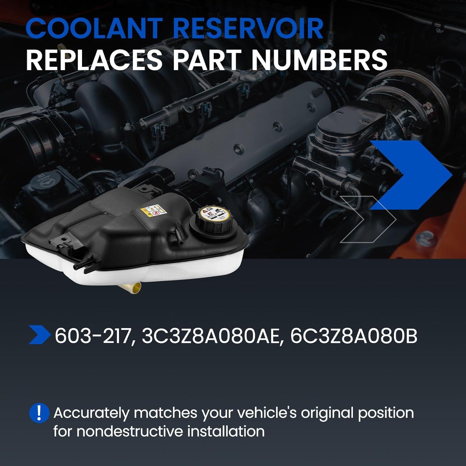 Tanque de Refrigerante SYKRSS 603-217 para Ford F-250 F-350 2003-2007