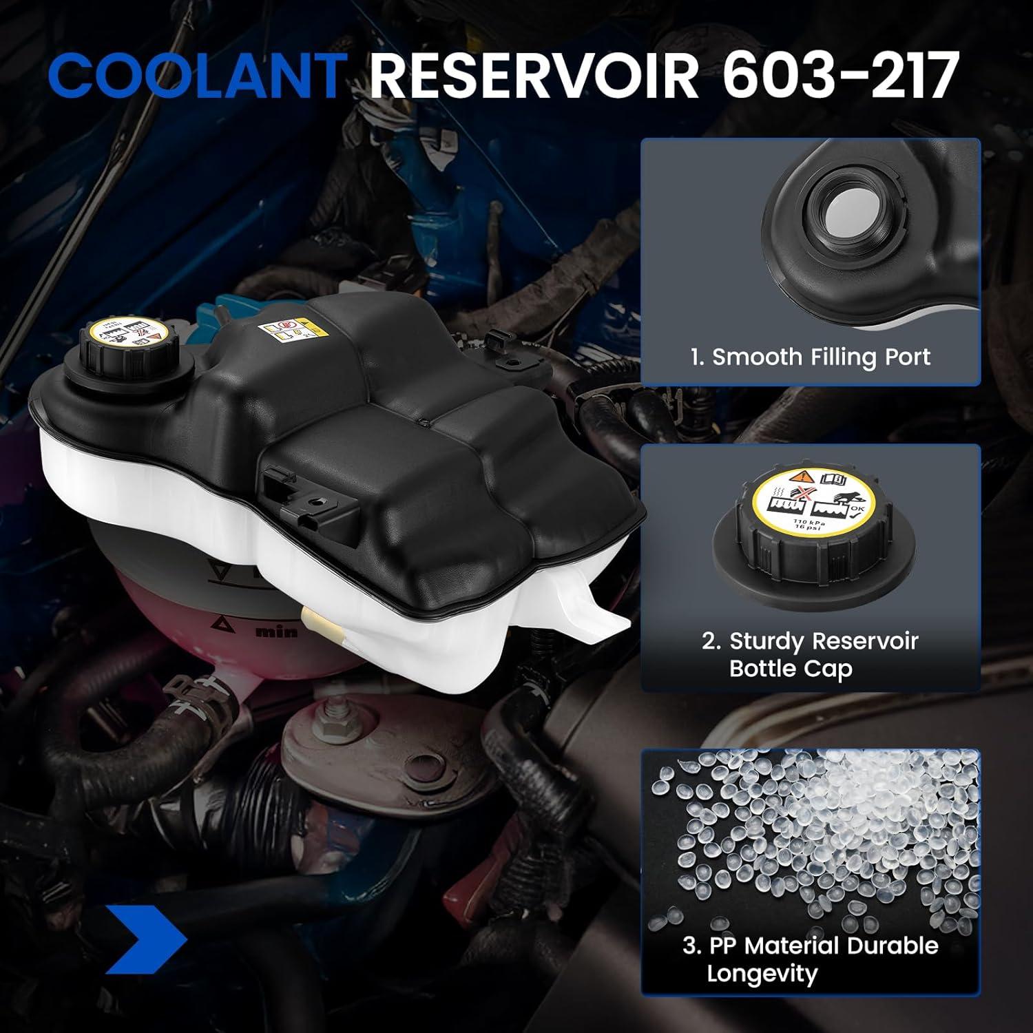 Tanque de Refrigerante SYKRSS 603-217 para Ford F-250 F-350 2003-2007