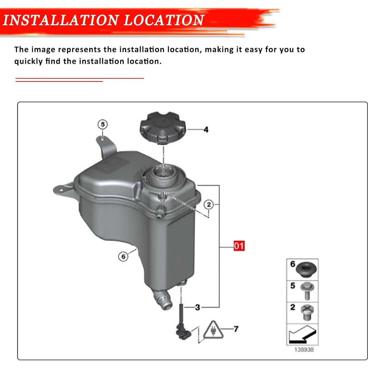 Tanque de Refrigerante YINAVAGAD 17137567462 para BMW