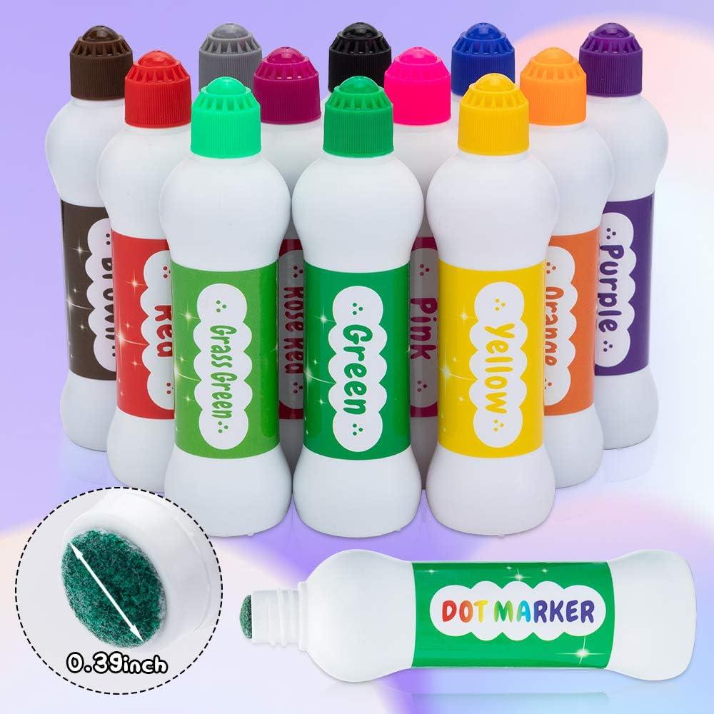 Kit de Marcadores de Puntos Nicecho, 12 Colores Lavables