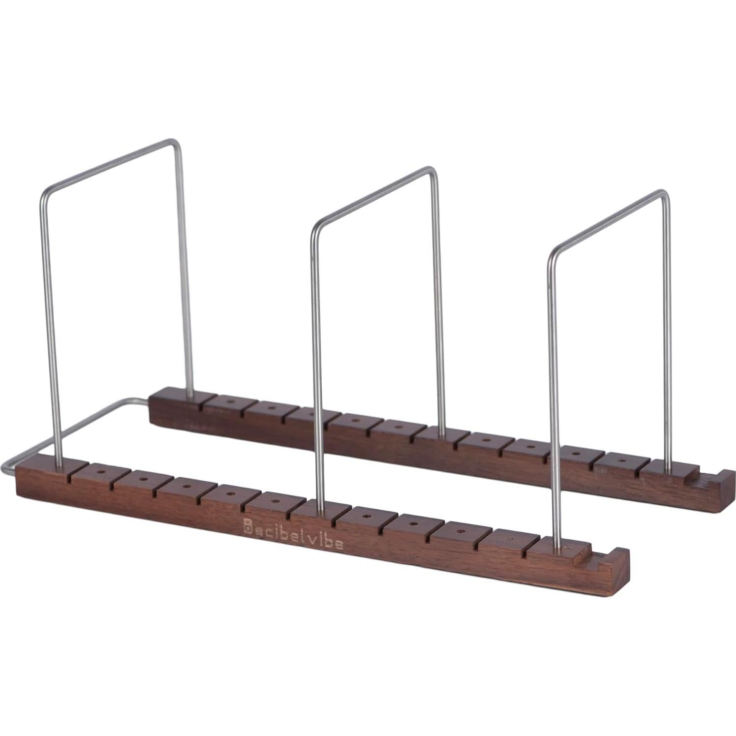 Soporte para Discos de Vinilo Decibelvibe - 75 LP - Acero y Madera