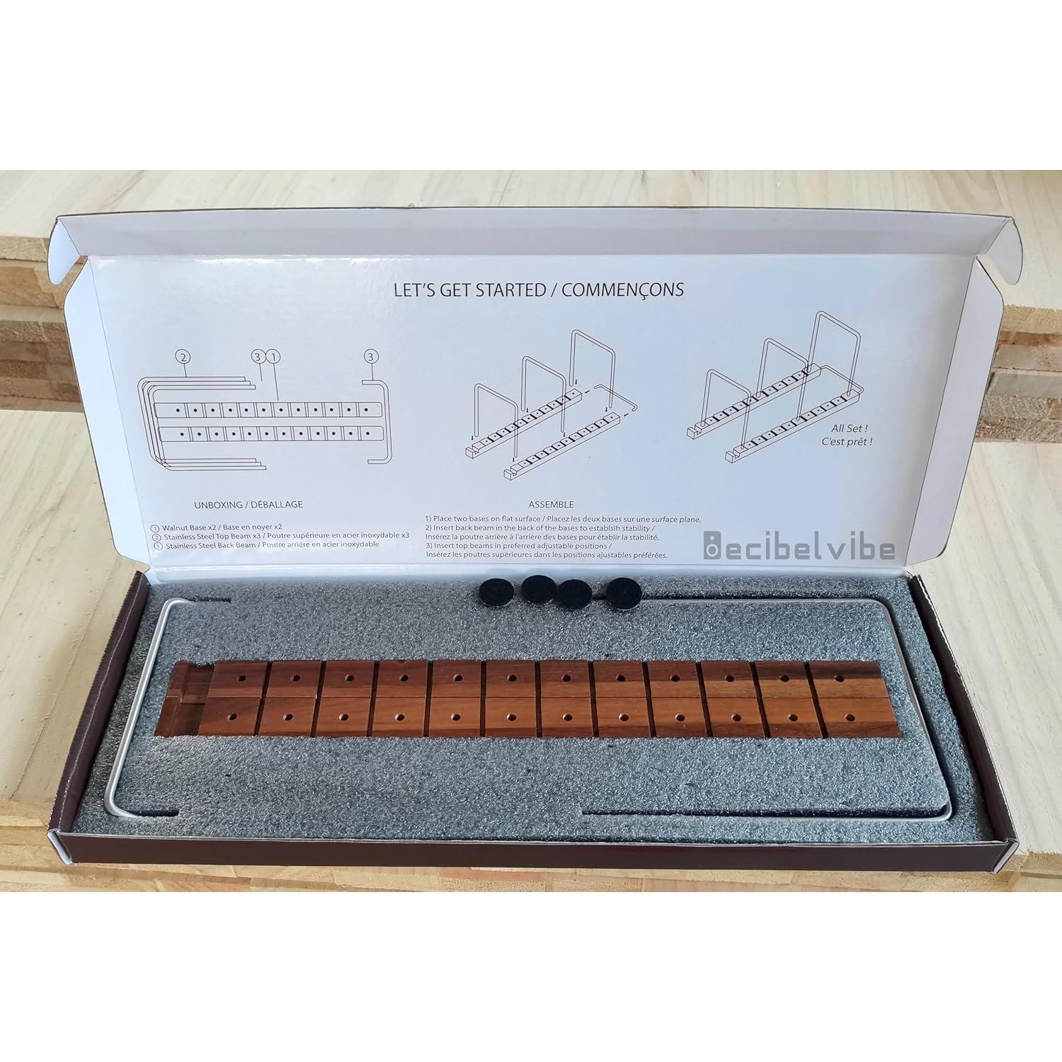 Soporte para Discos de Vinilo Decibelvibe - 75 LP - Acero y Madera