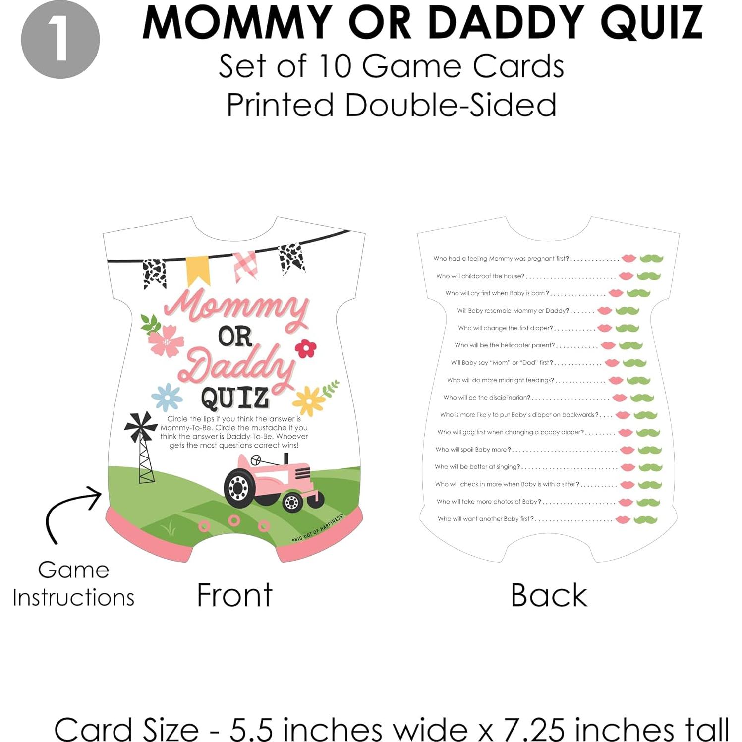 Paquete de Juegos de Baby Shower Granja Rosa - 4 Juegos