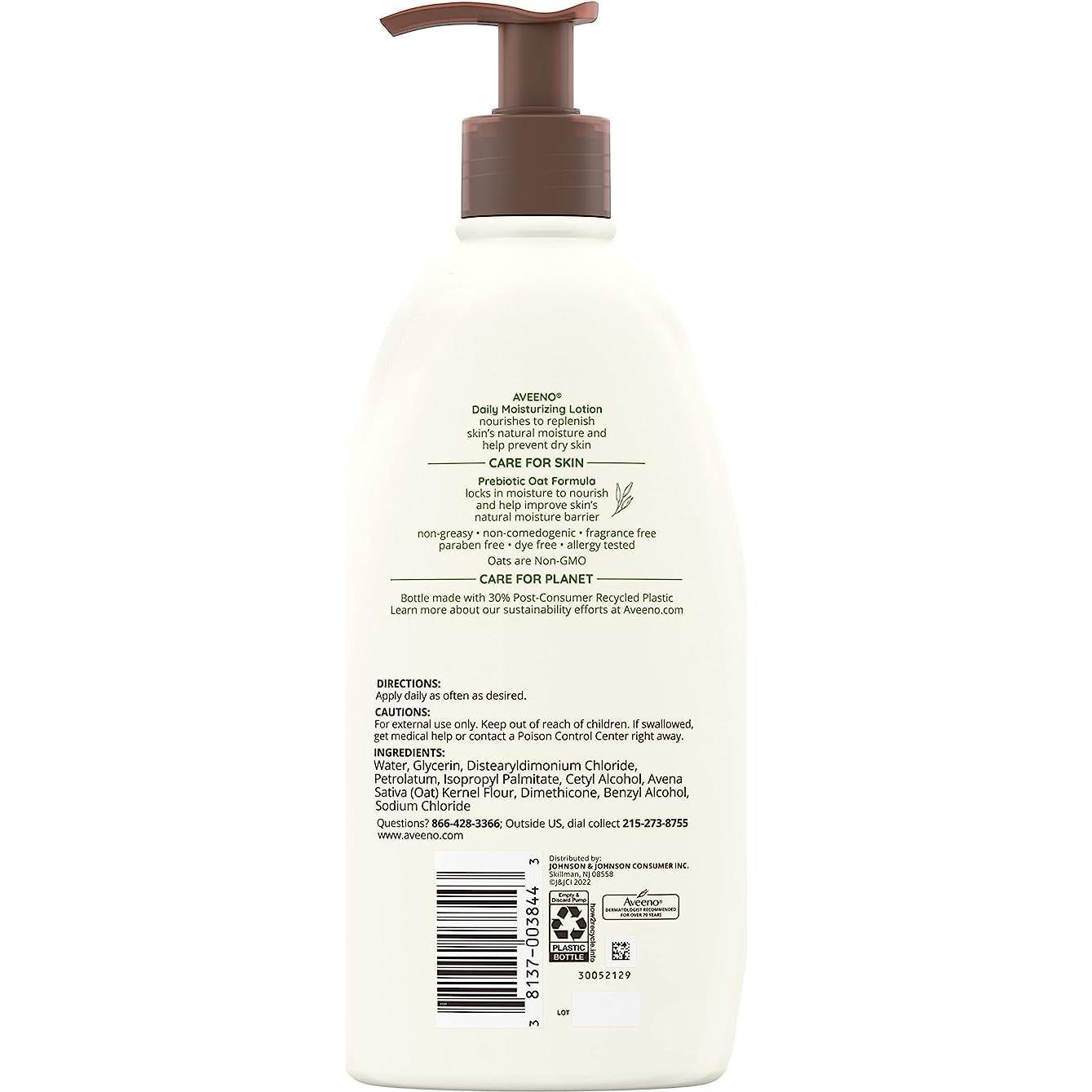 Loción Corporal Hidratante Aveeno 532 ml Piel Seca Sin Fragancia