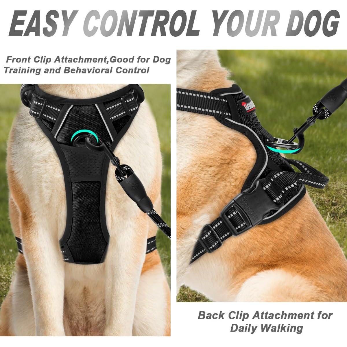 Arnés para Perros BARKBAY Mediano Negro Reflectante