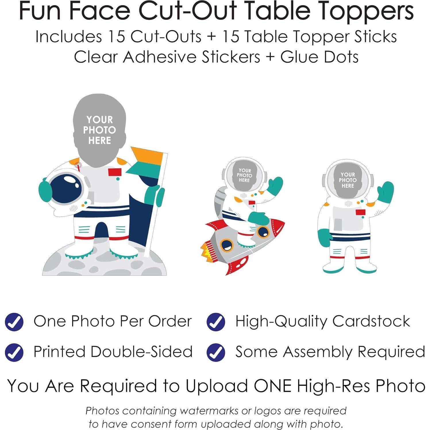 Adornos de Mesa Personalizados Despegue al Espacio Exterior - Set de 15