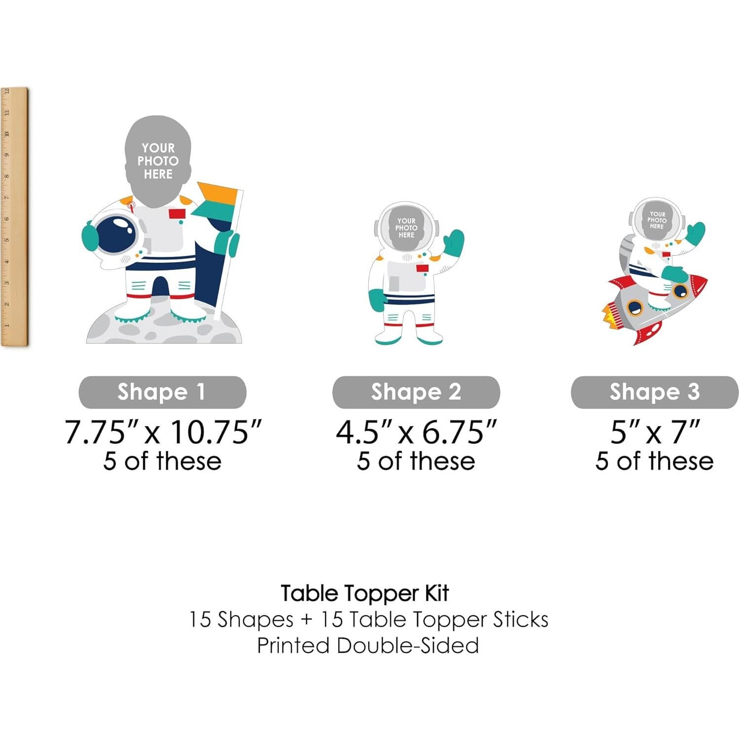 Adornos de Mesa Personalizados Despegue al Espacio Exterior - Set de 15