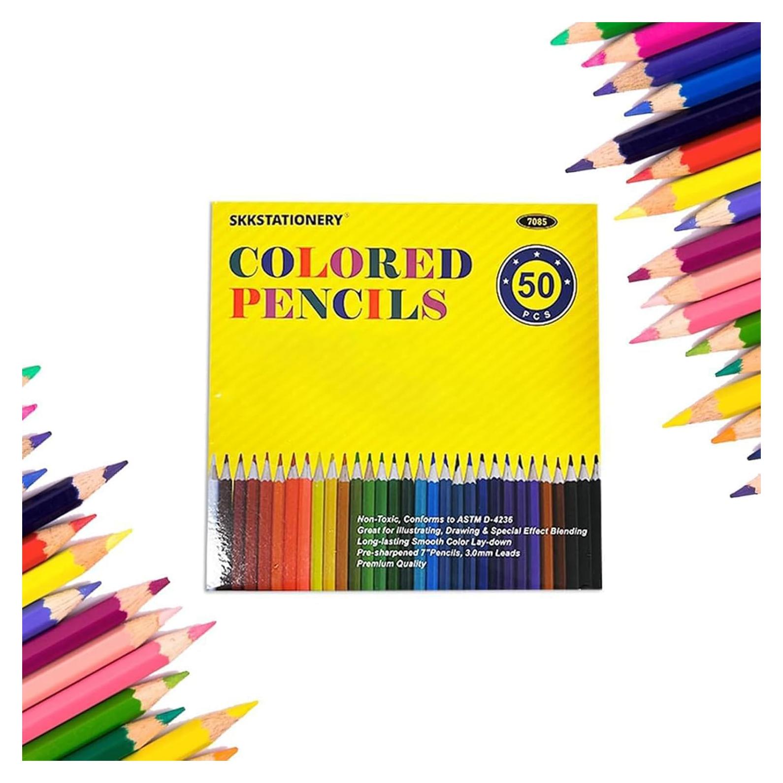 Lápices de Colores SKKSTATIONERY 50Pcs Multicolor 17.78cm
