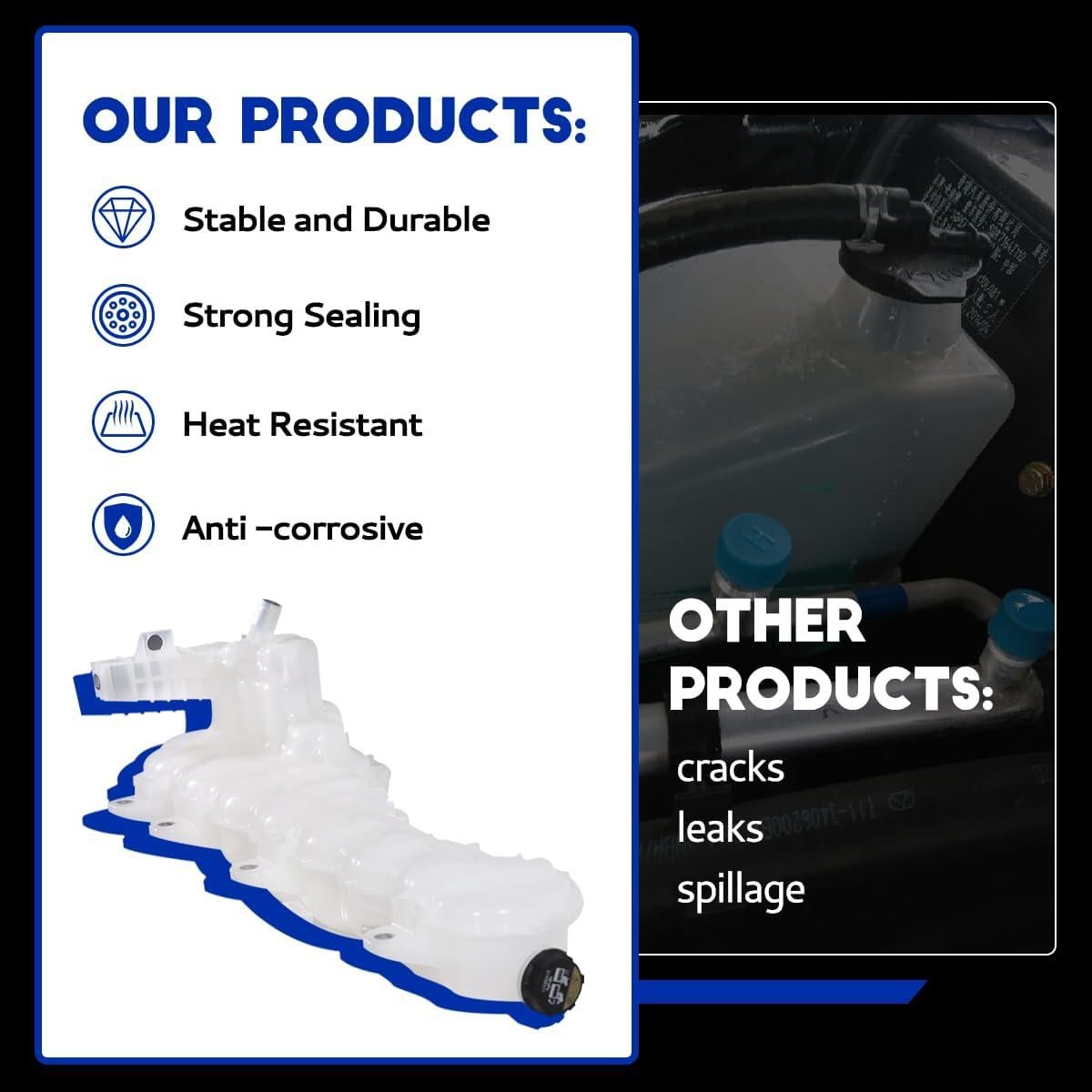 Tanque de Refrigerante Easyinst para Freightliner Cascadia 2018-2024