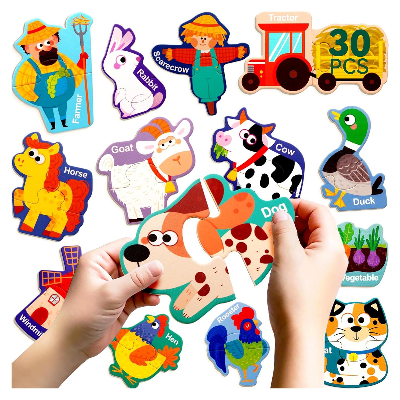 Puzzles Magnéticos Dotimo 30 Piezas Animales de Granja