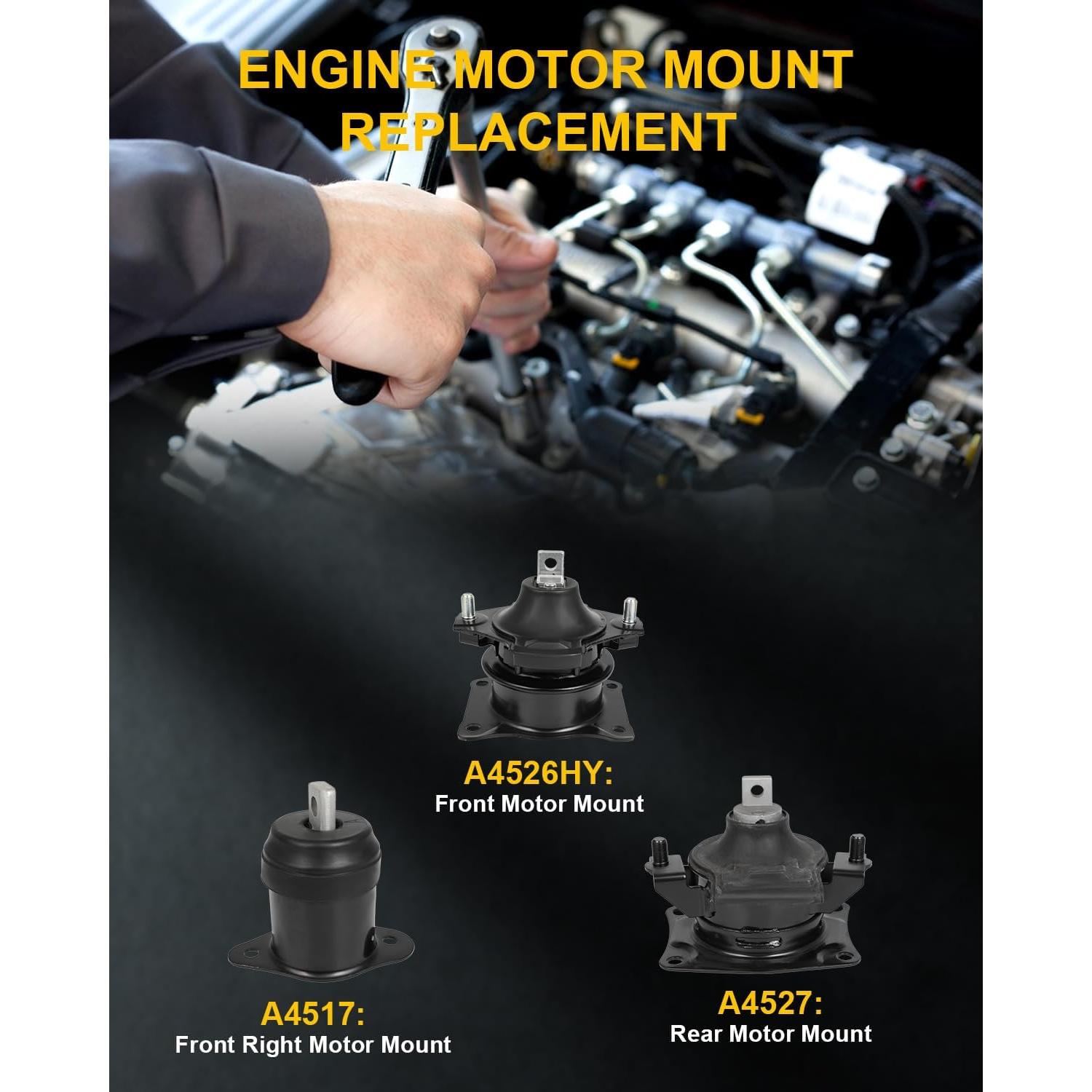 Soporte de Motor OCPTY para Honda Accord 3.0L 2003-2007 (3PCS)