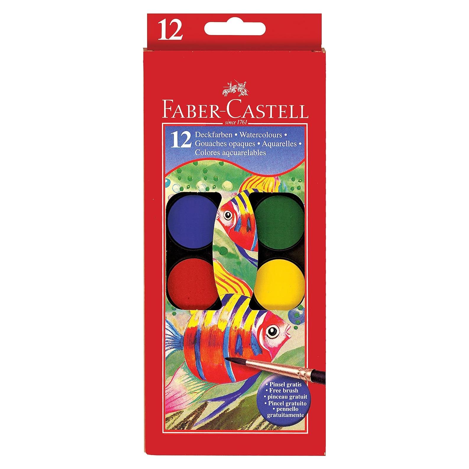 Juego de Pintura Acuarela Faber-Castell 12 Colores Lavables