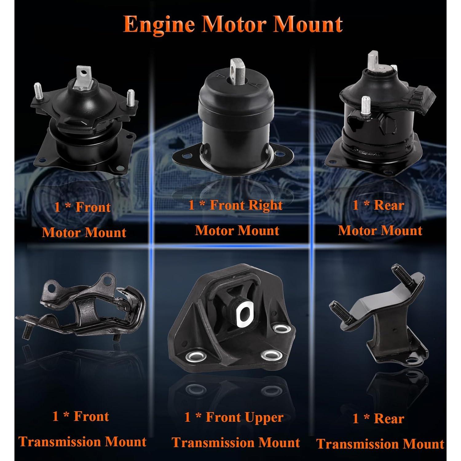 Juego de 6 Montajes de Motor Honda Accord 3.0L 2003-2007