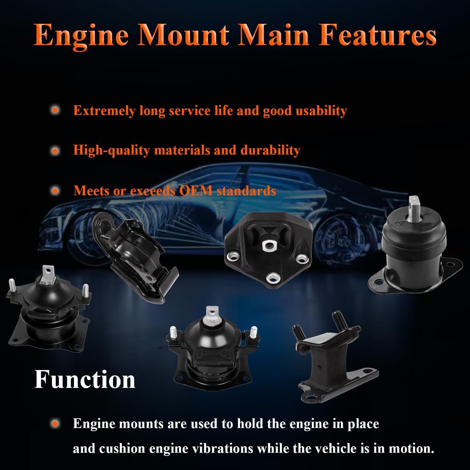 Juego de 6 Montajes de Motor Honda Accord 3.0L 2003-2007