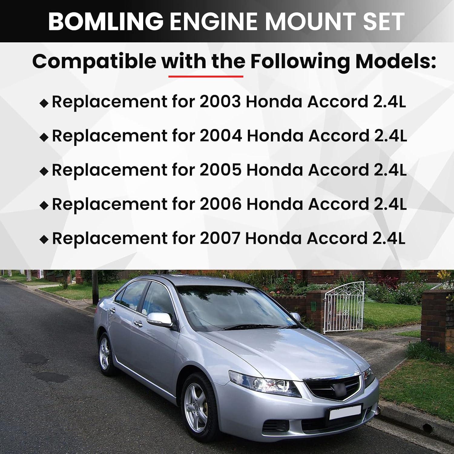 Juego de Soportes de Motor BOMGLING para Honda Accord 2003-2007 2.4L