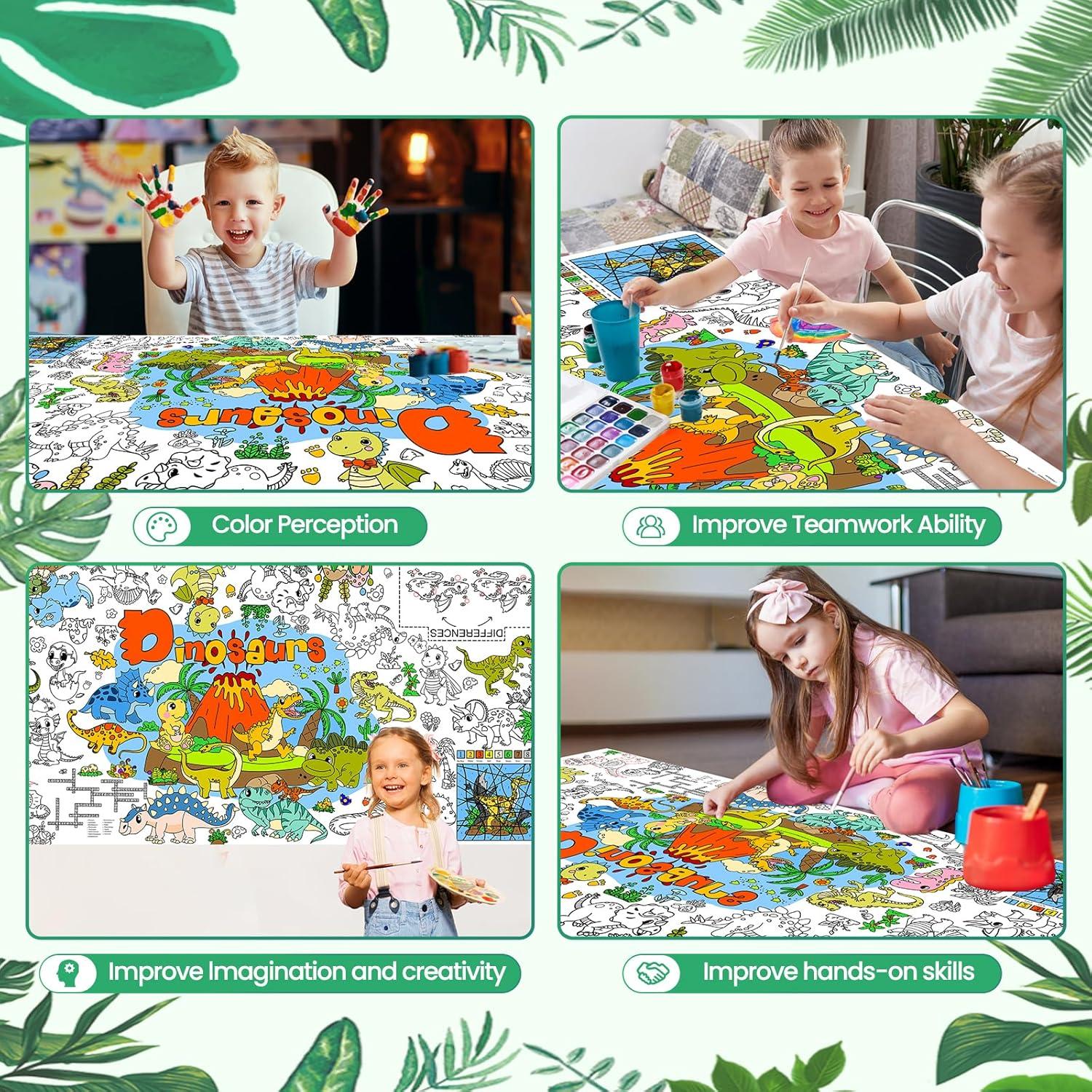 Mantel DDMY Gigante para Colorear Dinosaurios 182 x 90 cm
