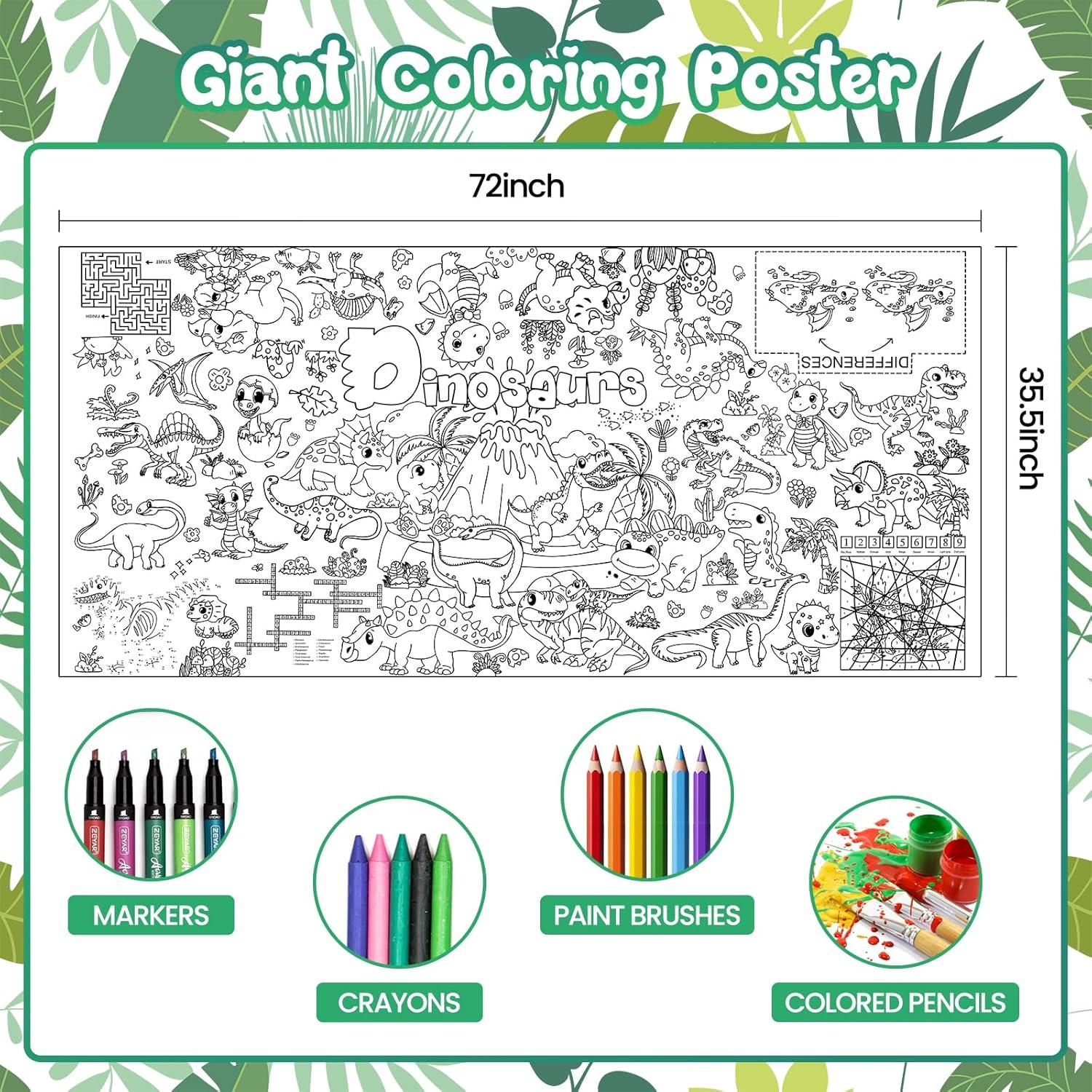 Mantel DDMY Gigante para Colorear Dinosaurios 182 x 90 cm