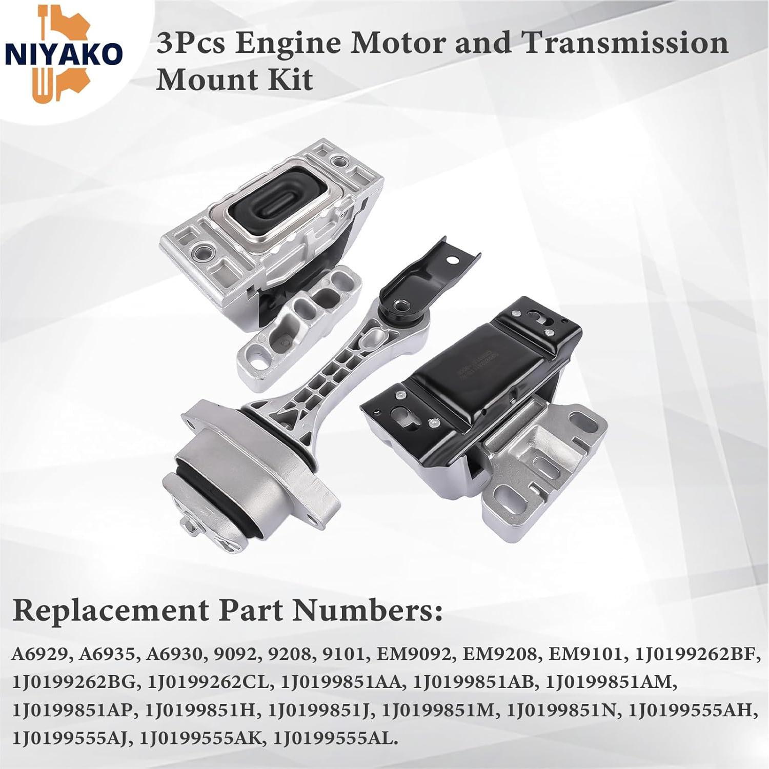 Kit de Montaje de Motor y Transmisión Niyako 3 Piezas 1J0199262BF