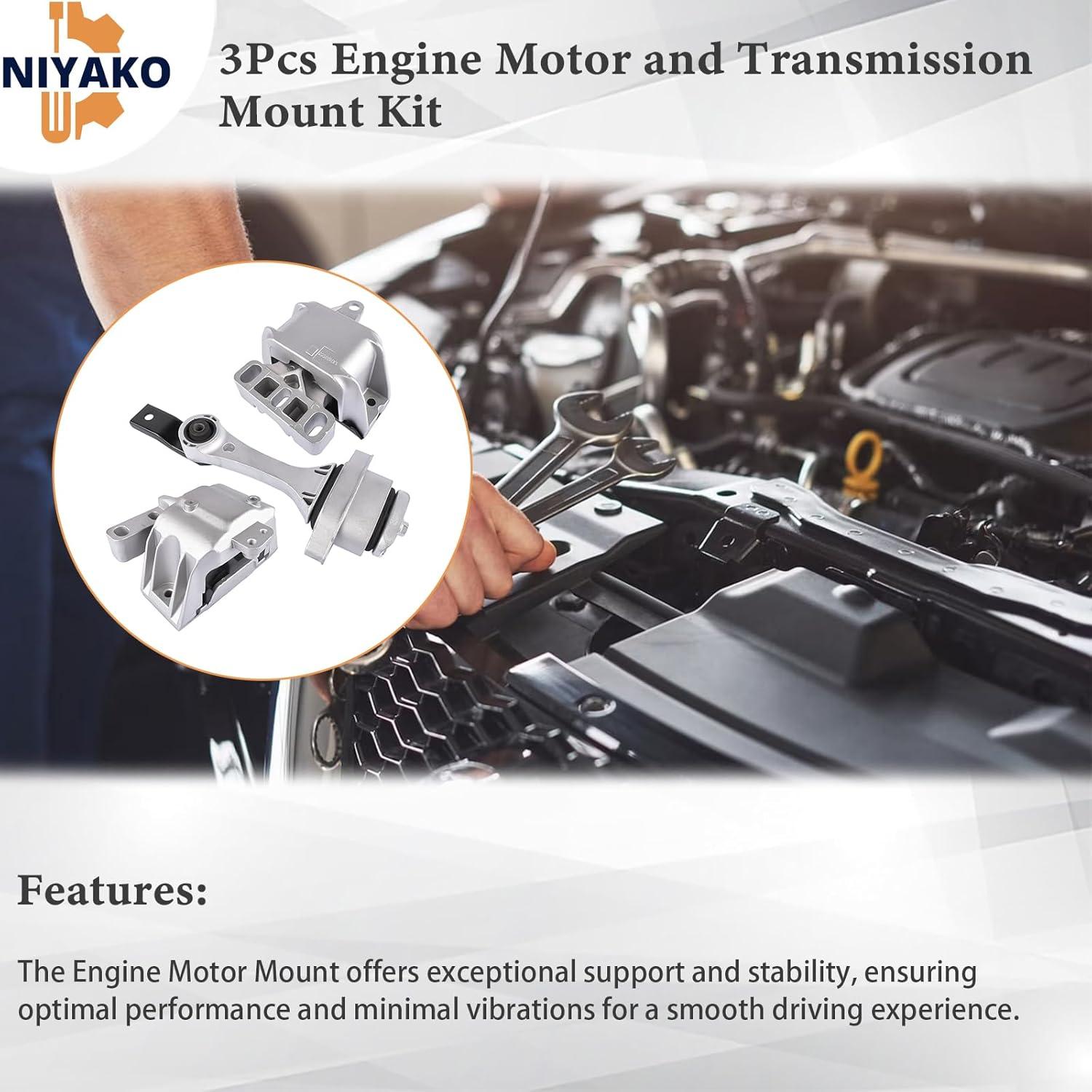 Kit de Montaje de Motor y Transmisión Niyako 3 Piezas 1J0199262BF