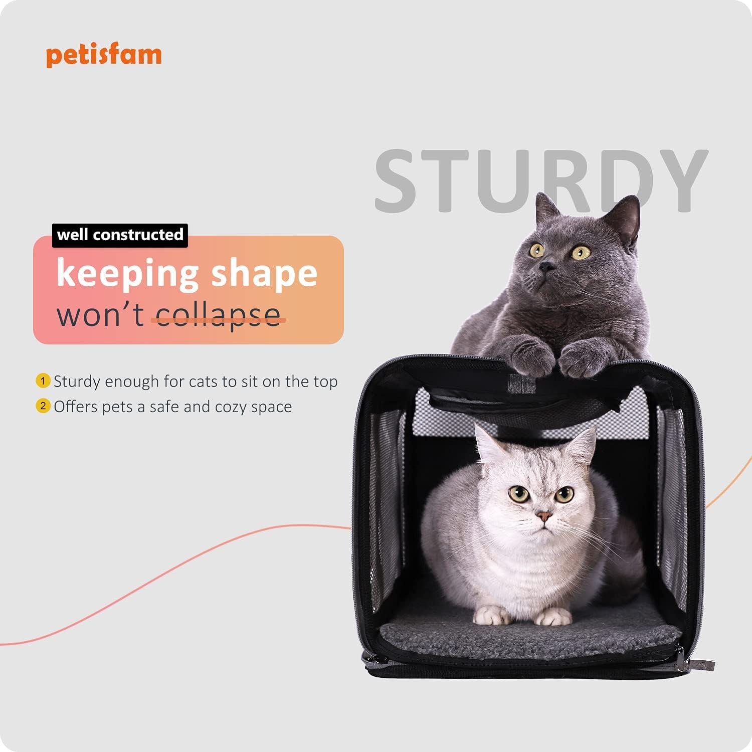 Transportadora Suave para Gatos Petisfam 43x30x30cm Gris