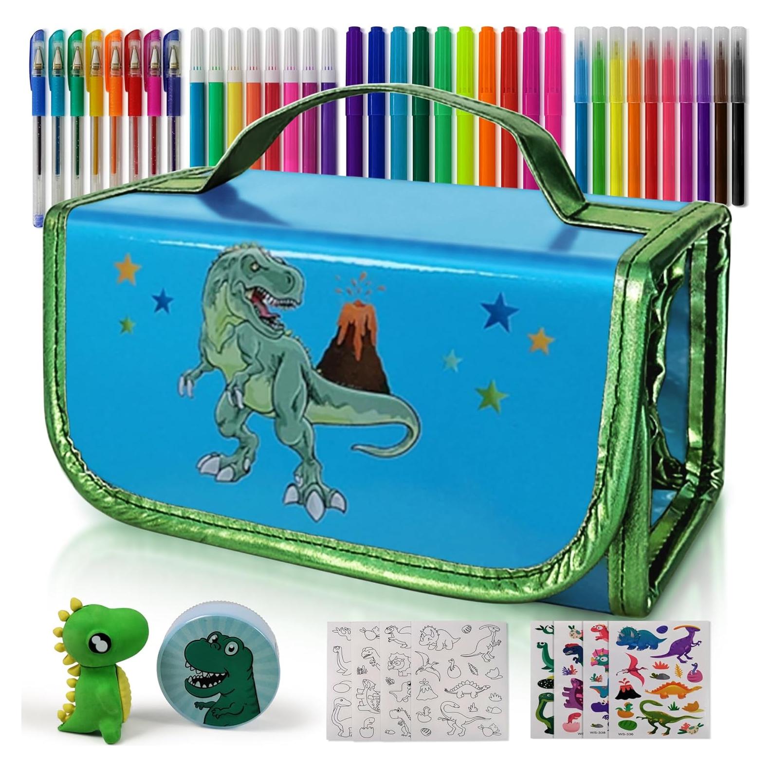Estuche de Lápices Dinosaurio NUMI'SMILE con Marcadores Aromatizados