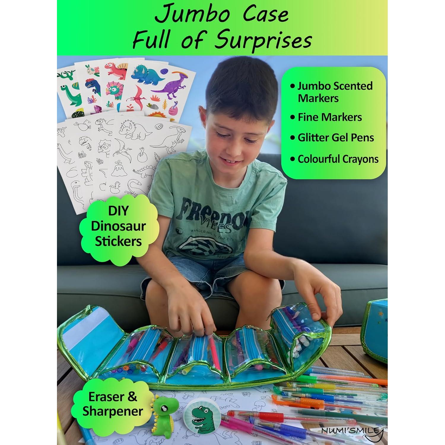 Estuche de Lápices Dinosaurio NUMI'SMILE con Marcadores Aromatizados
