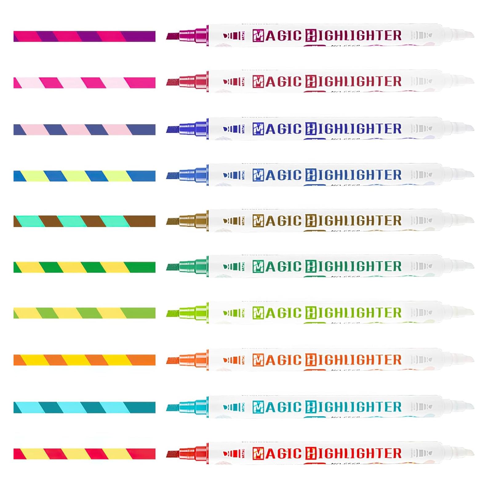 Marcadores Mágicos SAYEEC Doble Punta 12 Colores Fluorescentes