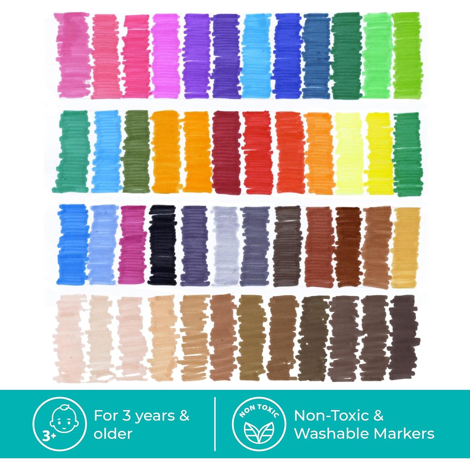 Marcadores Lavables El Agarre del Lápiz 48 Piezas Arcoíris y Piel