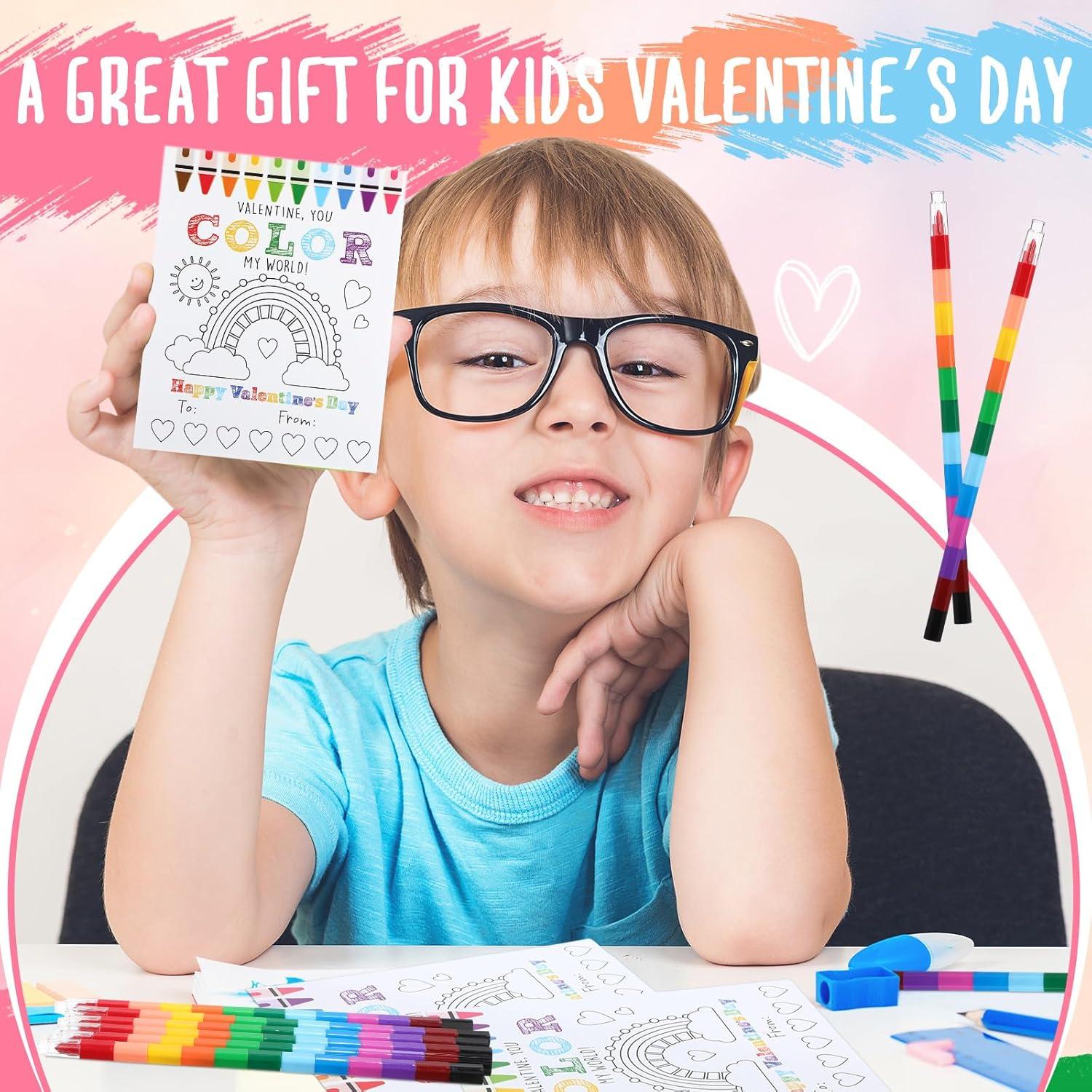 Conjunto de Regalos DIY San Valentín 24 Tarjetas y Crayones Weekgrat