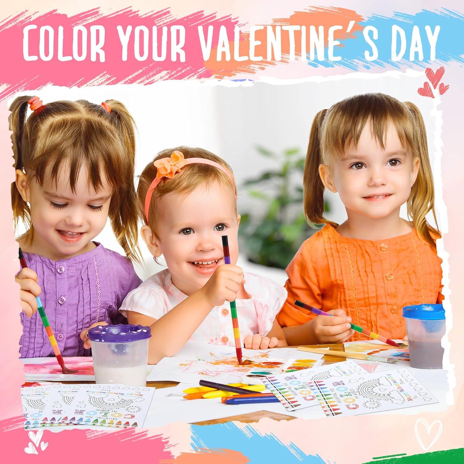 Conjunto de Regalos DIY San Valentín 24 Tarjetas y Crayones Weekgrat