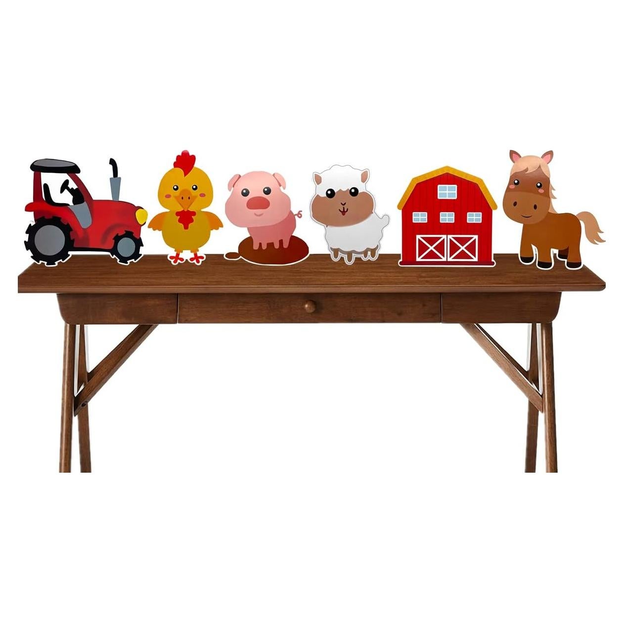 Centros de Mesa de Animales de Granja WIDELL - 6 Piezas