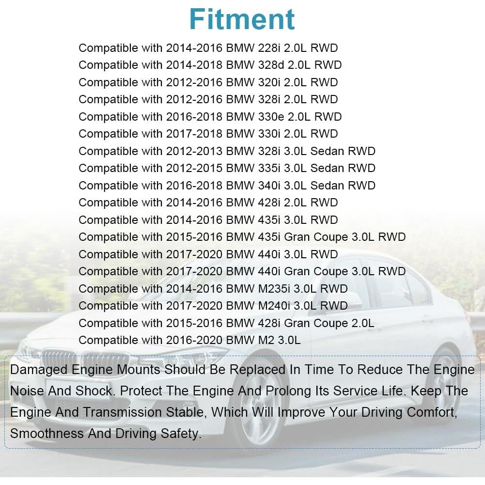 Montaje de Motor y Transmisión JDMON 4 Pcs para BMW 2.0L RWD