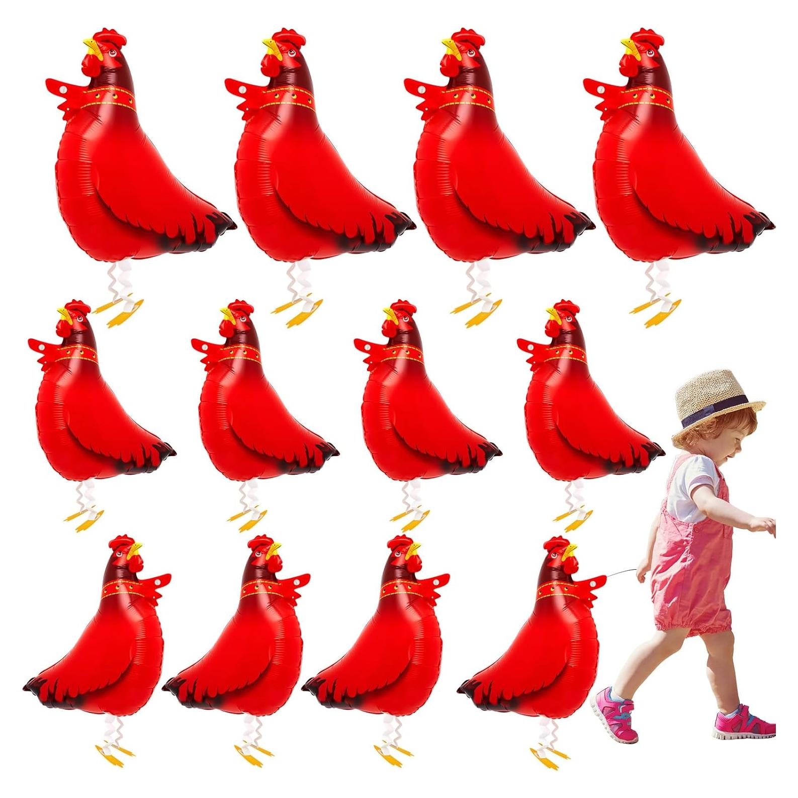 Globos de Pollo Libima 12 Pcs Decoración Fiesta 55x21 cm