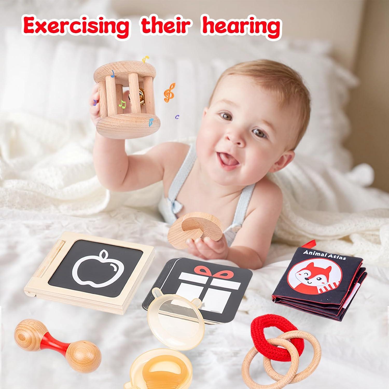 Kit de Juego Montessori Adena 8 en 1 para Bebés 3-4 Meses