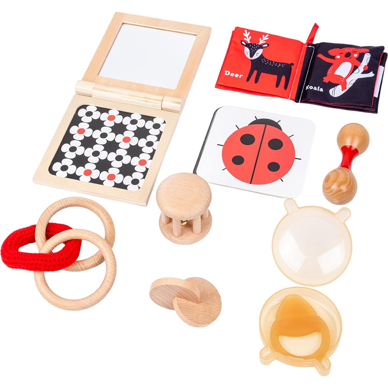 Kit de Juego Montessori Adena 8 en 1 para Bebés 3-4 Meses