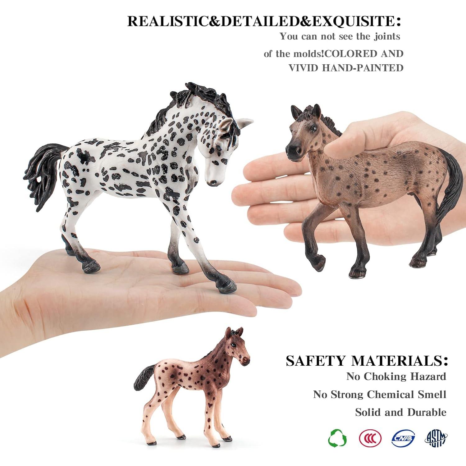 Figuras de Caballos Knabstrupper 3PCS - Juguete Realista LC JoyCre
