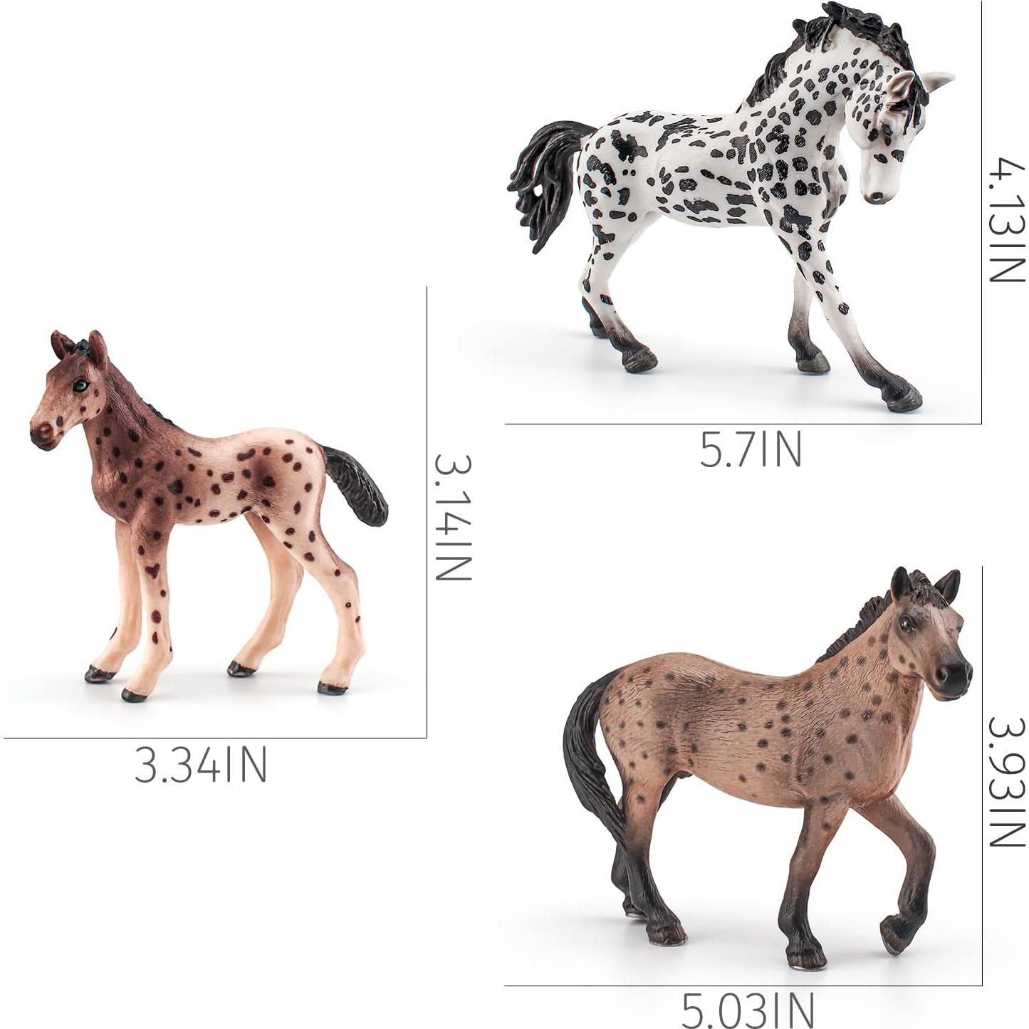 Figuras de Caballos Knabstrupper 3PCS - Juguete Realista LC JoyCre