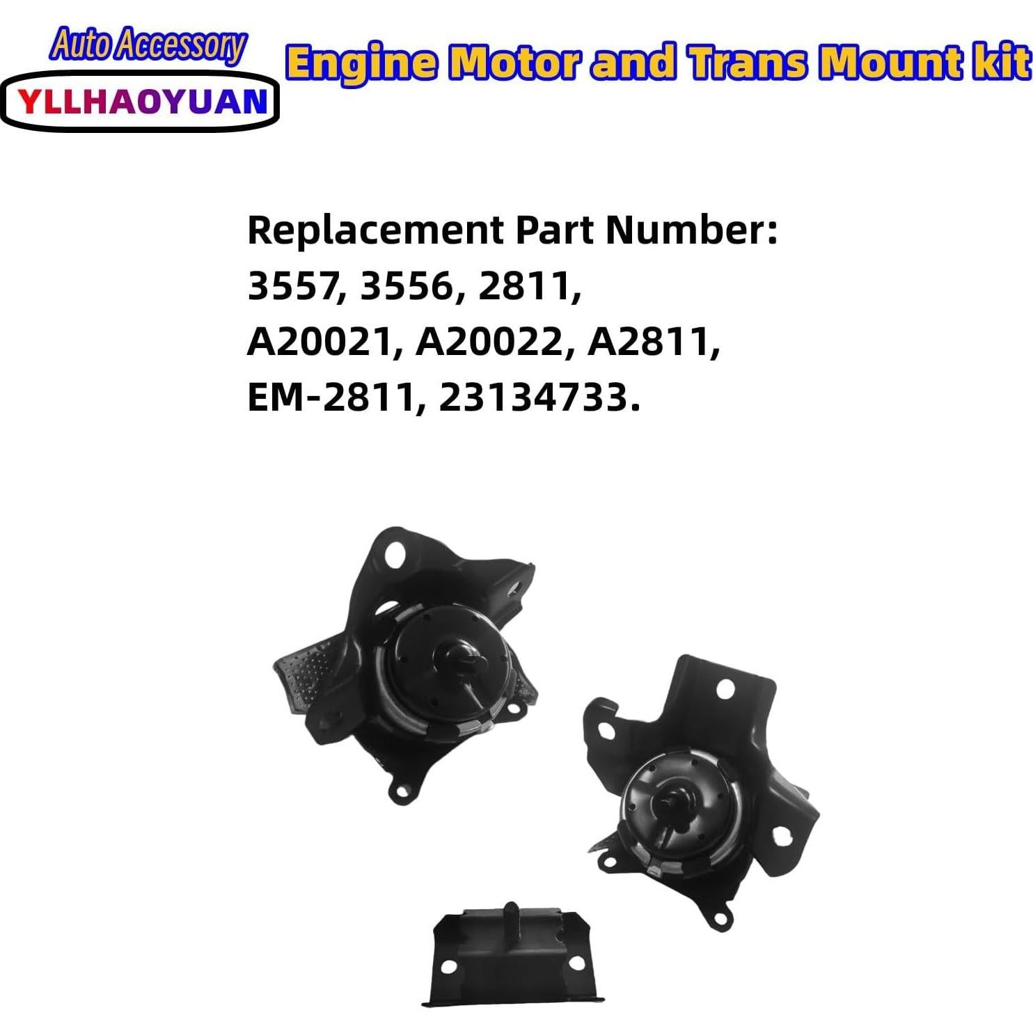 Soporte de Motor y Transmisión Yllhaoyuan 3Pcs Silverado 1500 2019-2023 V8