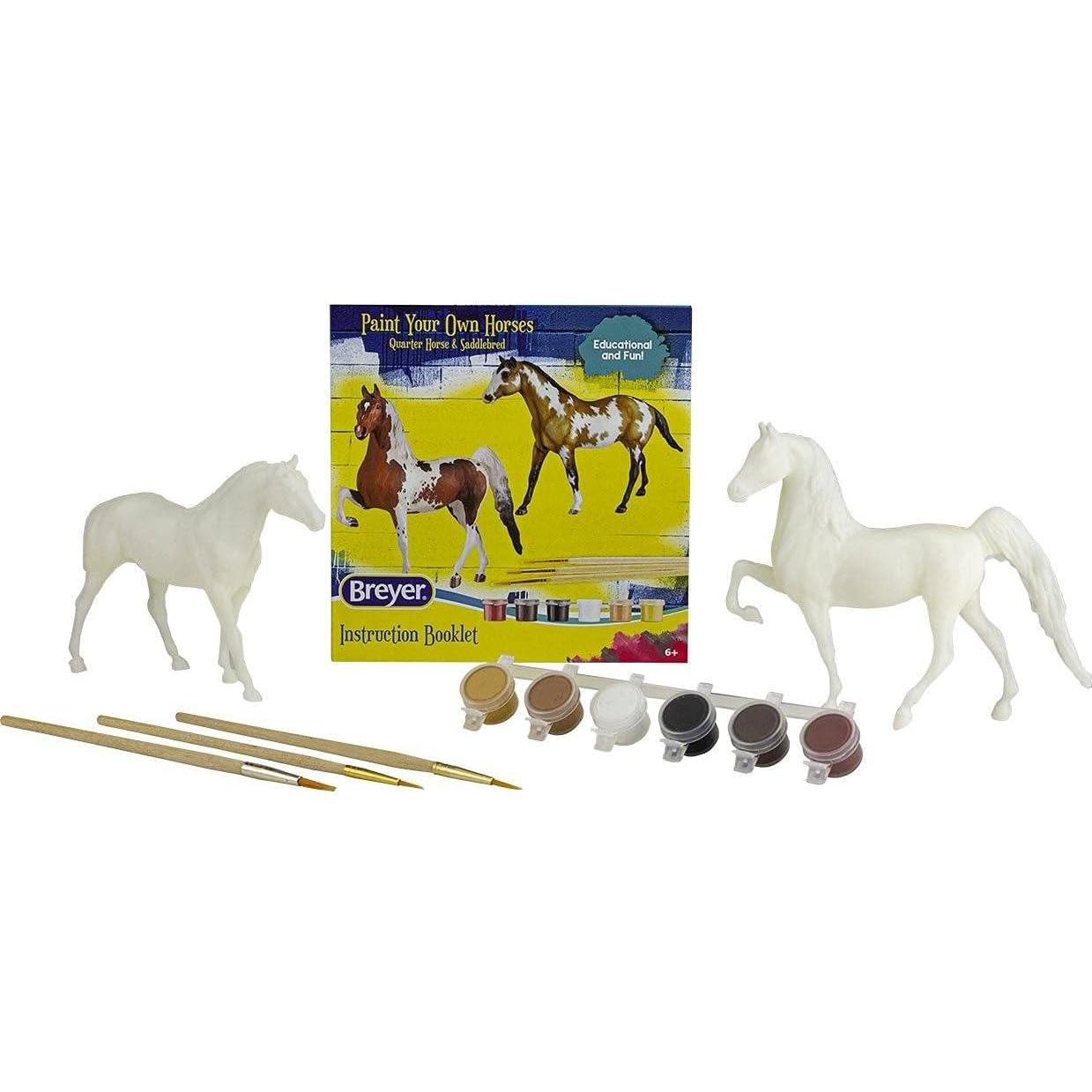 Set de 2 Caballos Breyer Cuarto de Milla y Saddlebred para Pintar