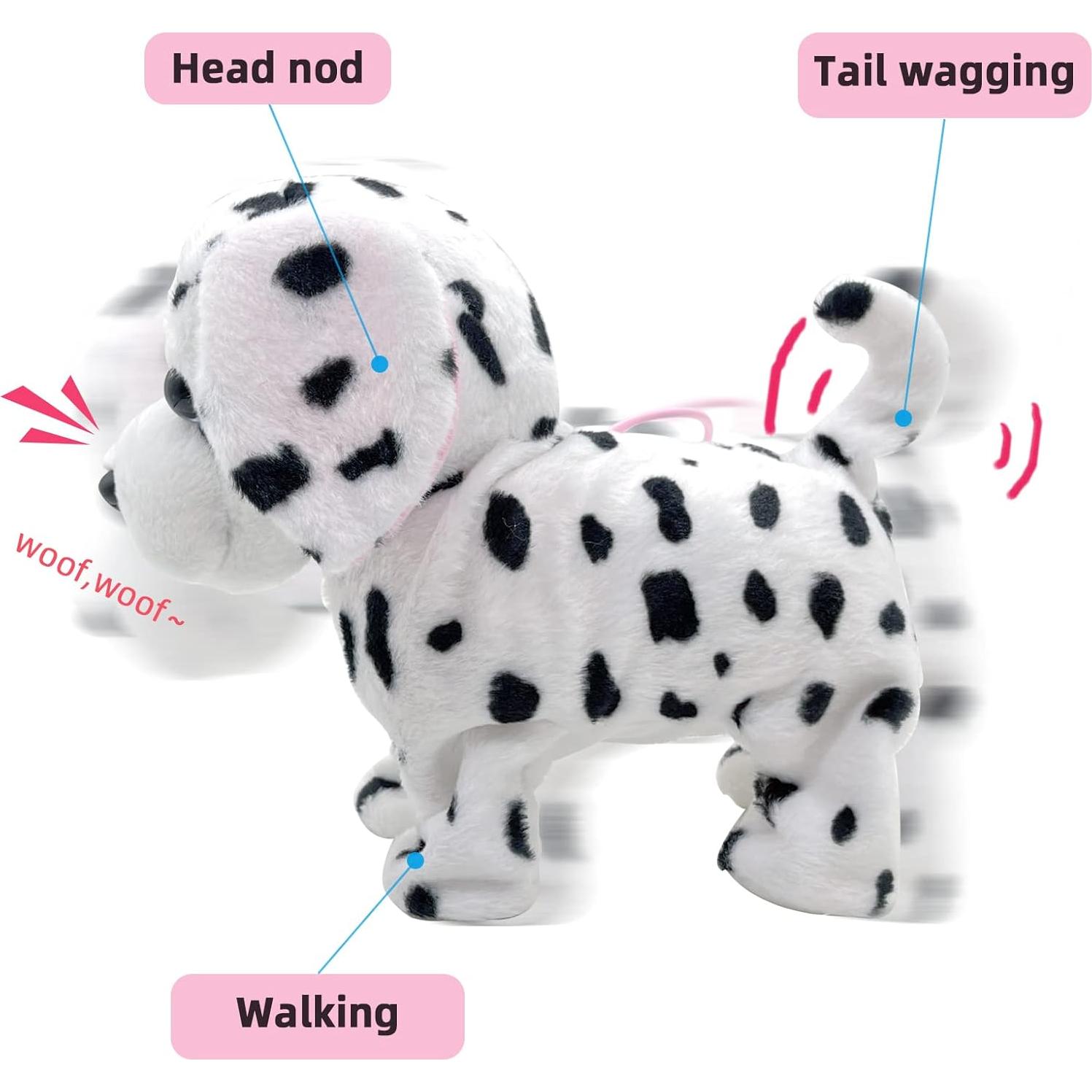 Perro de Peluche YH YUHUNG Dálmata que Camina y Ladra