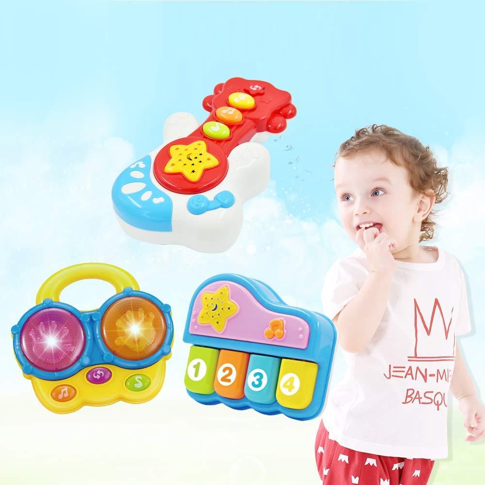 Juego Musical para Bebés - Piano, Guitarra y Bongos - Proyector
