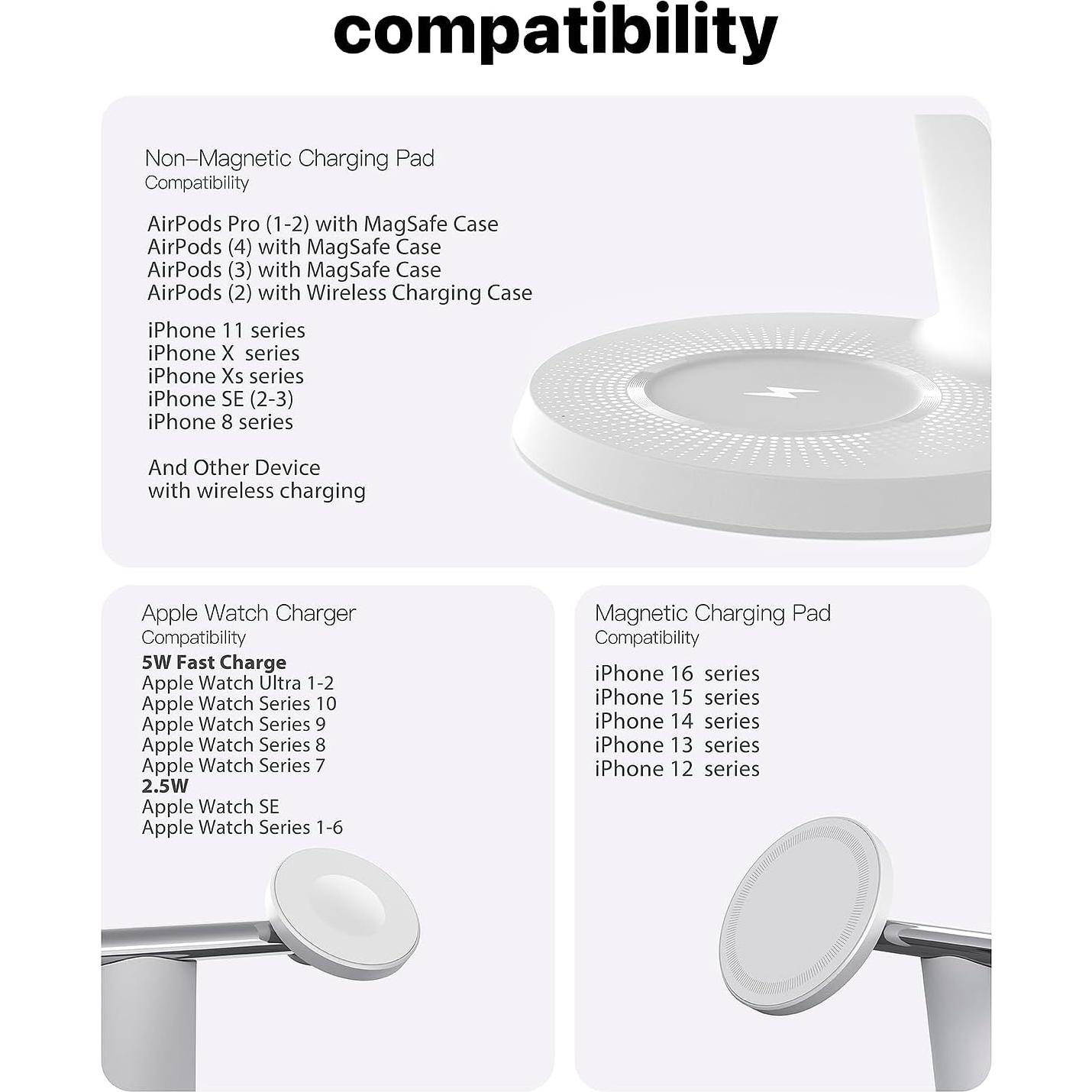 Cargador Inalámbrico 3 en 1 Zechin BALANCE para Apple