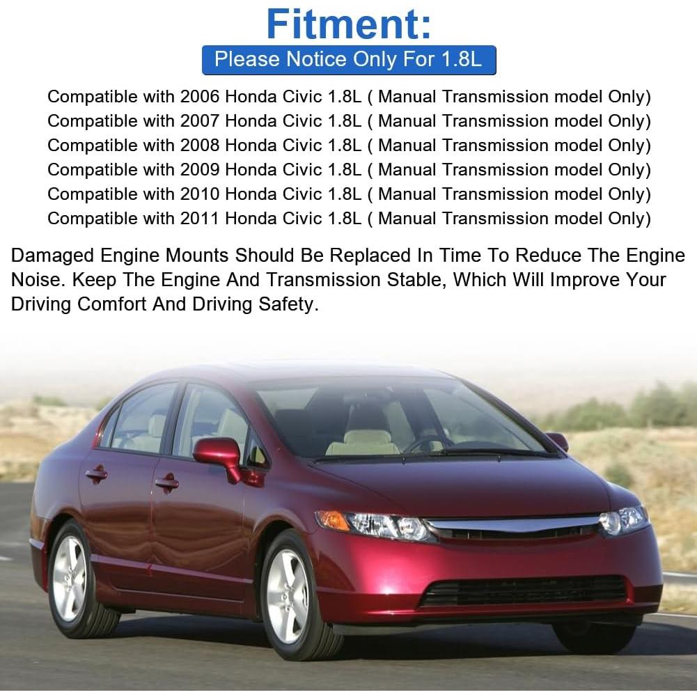 Soportes de Motor y Transmisión JDMON para Honda Civic 1.8L 2006-2011