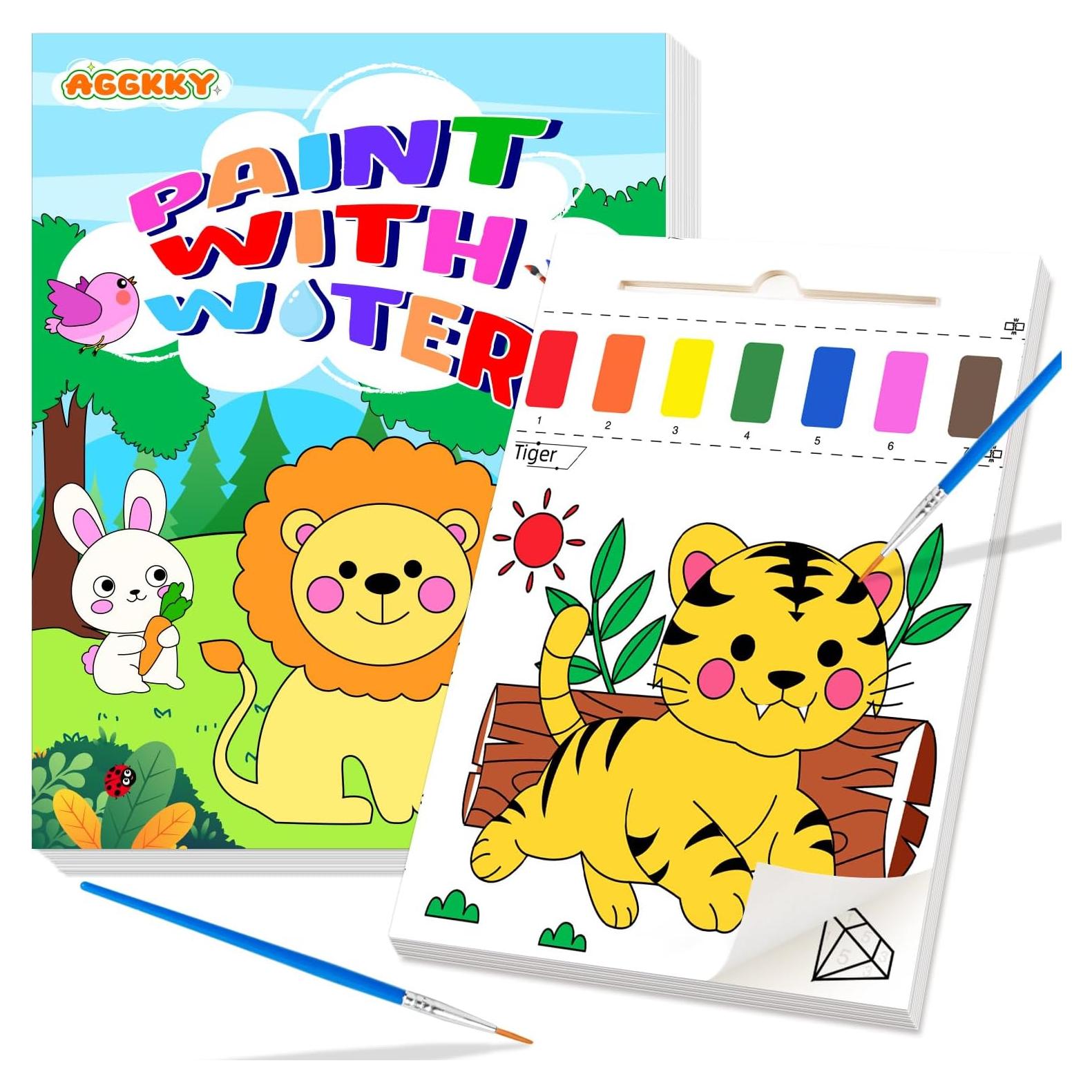 Libros para Pintar con Agua AGGKKY - Animales 20 Páginas
