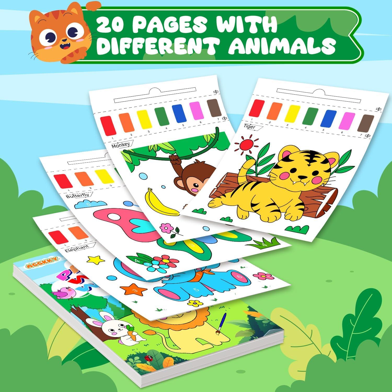 Libros para Pintar con Agua AGGKKY - Animales 20 Páginas