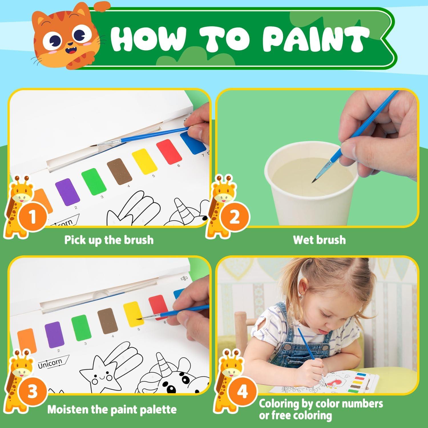 Libros para Pintar con Agua AGGKKY - Animales 20 Páginas